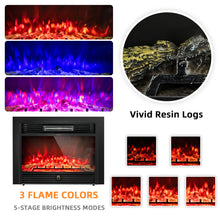 Load image into Gallery viewer, Gymax 28.5&#39;&#39; Fireplace Electric Embedded Insert Heater Glass Log Flame Remote
