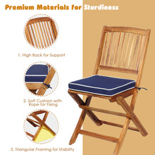 Load image into Gallery viewer, Gymax 3PC Folding Patio Conversation Set Acacia Wood Bistro Set w/ Cushions
