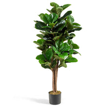 Load image into Gallery viewer, Gymax 5Ft Fiddle Leaf Fig Tree Artificial Greenery Plant Home Office Decoration
