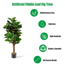 Load image into Gallery viewer, Gymax 5Ft Fiddle Leaf Fig Tree Artificial Greenery Plant Home Office Decoration
