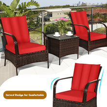 Load image into Gallery viewer, Gymax 3PCS Patio Rattan Conversation Set Outdoor Furniture Set w/Table

