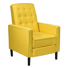 Load image into Gallery viewer, Gymax Mid-Century Push Back Recliner Chair Fabric Tufted Single Sofa w/Footrest
