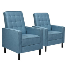 Load image into Gallery viewer, Gymax Set of 2 Push Back Recliner Chair Fabric Tufted Single Sofa w/ Footrest

