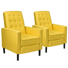 Load image into Gallery viewer, Gymax Set of 2 Push Back Recliner Chair Fabric Tufted Single Sofa w/ Footrest
