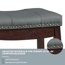 Load image into Gallery viewer, Gymax Set of 2 Nailhead Saddle Bar Stools 29&#39;&#39; Pub Chairs with Rubber Wood Legs Brown
