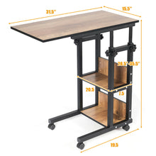 Load image into Gallery viewer, Gymax C-Shape Mobile Snack End Side Sofa Laptop Table W/Rolling Cart Height Adjustable
