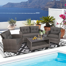 Load image into Gallery viewer, Gymax 8PCS Rattan Patio Conversation Set Cushioned Outdoor Furniture Set
