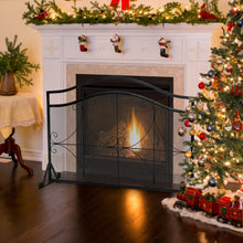 Load image into Gallery viewer, Gymax Single Panel Fireplace Screen Free Standing Spark Guard Fence for Baby Pet Safe
