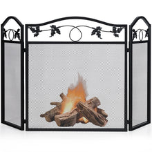 Load image into Gallery viewer, Gymax 3 Panel Foldable Steel Fireplace Screen Spark Guard Fence for Baby &amp; Pet Safe
