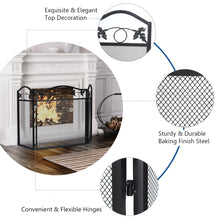 Load image into Gallery viewer, Gymax 3 Panel Foldable Steel Fireplace Screen Spark Guard Fence for Baby &amp; Pet Safe
