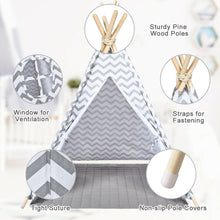 Load image into Gallery viewer, Gymax 5.2&#39; Portable Kids&#39; Play Tent Indian Teepee Playhouse Sleeping Dome w/ Cushion
