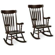 Load image into Gallery viewer, Gymax 2PCS Wooden Rocking Chair Single Rocker Indoor Garden Patio Yard Coffee
