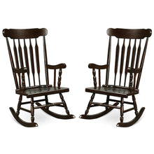Load image into Gallery viewer, Gymax 2PCS Wooden Rocking Chair Single Rocker Indoor Garden Patio Yard Coffee
