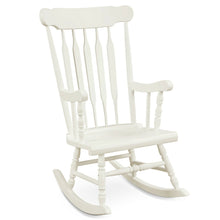 Load image into Gallery viewer, Gymax 2PCS Wooden Rocking Chair Single Rocker Indoor Garden Patio Yard White
