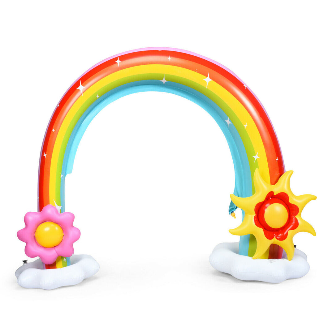 Gymax Inflatable Rainbow Sprinkler Outdoor Water Toy Summer Game Garden Yard
