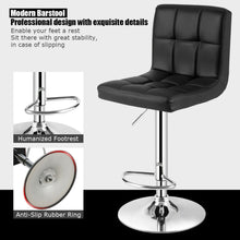Load image into Gallery viewer, Gymax Set of 4 PU Leather Bar Stool Swivel Bar Chair w/ Adjustable Height Black
