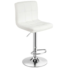 Load image into Gallery viewer, Gymax Set of 4 PU Leather Bar Stool Swivel Bar Chair w/ Adjustable Height White
