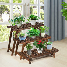 Load image into Gallery viewer, Gymax 3 Tier Step Design Plant Shelf Rack Freestanding Ladder Flower Pot Stand Holder
