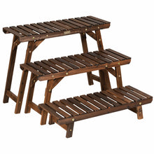 Load image into Gallery viewer, Gymax 3 Tier Step Design Plant Shelf Rack Freestanding Ladder Flower Pot Stand Holder
