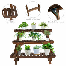 Load image into Gallery viewer, Gymax 3 Tier Step Design Plant Shelf Rack Freestanding Ladder Flower Pot Stand Holder
