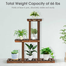 Load image into Gallery viewer, Gymax Wood Plant Stand 3-Tier Plant Pot Holder Vertical Carbonized Planter Holder
