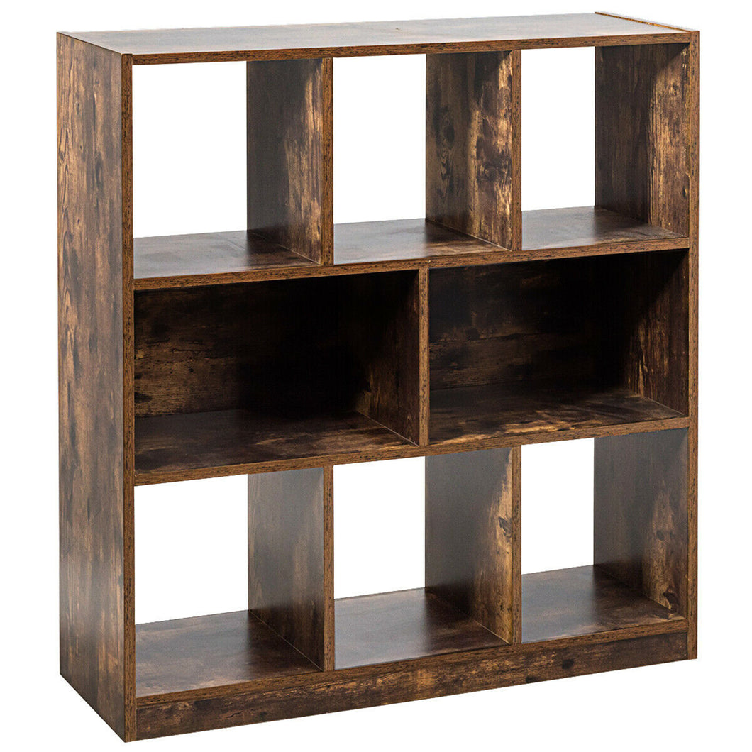 Gymax Bookcase Industrial Freestanding Bookshelf Storage Organizer w/ Open Compartments