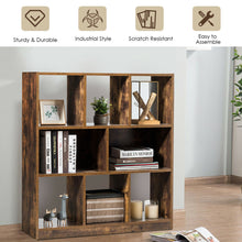 Load image into Gallery viewer, Gymax Bookcase Industrial Freestanding Bookshelf Storage Organizer w/ Open Compartments
