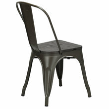 Load image into Gallery viewer, Gymax Set of 4 Tolix Style Metal Dining Side Chair Wood Seat Stackable Bistro Cafe Gun
