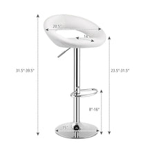 Load image into Gallery viewer, Gymax Set of 4 Adjustable Bar Stools Swivel Pub Chairs Barstools PU Leather White
