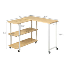 Load image into Gallery viewer, Gymax Sofa Side End Table 360-degree Rotating Bookcase w/ Storage Shelves &amp; Wheels Natural
