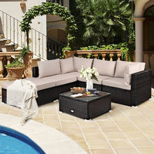 Load image into Gallery viewer, Gymax 6PCS Rattan Patio Sectional Sofa Set Outdoor Furniture Set w/ Cushions
