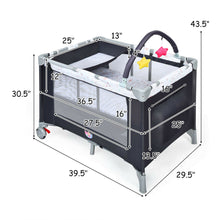 Load image into Gallery viewer, Gymax Portable Baby Playard Playpen Nursery Center w/ Mattress &amp; Changing Station
