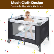 Load image into Gallery viewer, Gymax Portable Baby Playard Playpen Nursery Center w/ Mattress &amp; Changing Station
