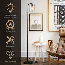 Load image into Gallery viewer, Gymax Industrial Floor Lamp w/ Glass Shade Indoor Modern Tall Pole Lamp for Office
