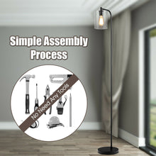 Load image into Gallery viewer, Gymax Industrial Floor Lamp w/ Glass Shade Indoor Modern Tall Pole Lamp for Office
