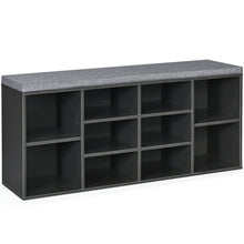 Load image into Gallery viewer, Gymax Entryway Padded Shoe Storage Bench 10-Cube Organizer Bench Adjustable
