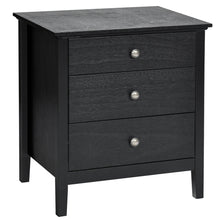 Load image into Gallery viewer, Gymax Nightstand Beside End Side Table Accent Table Organizer W/3 Drawers Black
