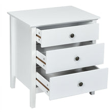 Load image into Gallery viewer, Gymax Nightstand Beside End Side Table Accent Table Organizer W/3 Drawers White
