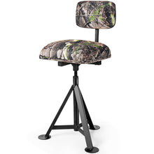 Load image into Gallery viewer, Gymax Swivel Hunting Chair Tripod Blind Stool w/ Detachable Backrest Outdoor Camping
