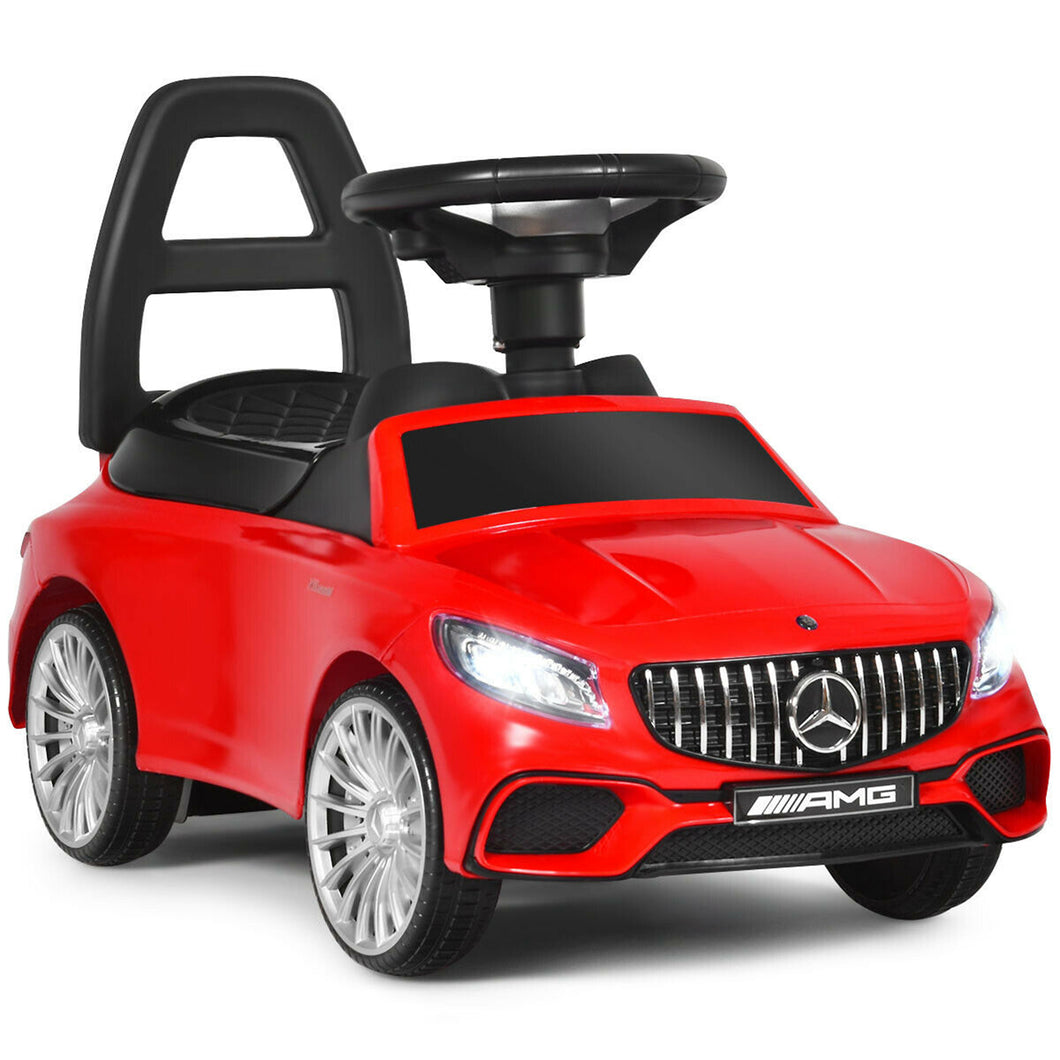 Gymax Licensed Mercedes Benz Kids Ride On Push Car Gliding Scooter w/Light&Music Red