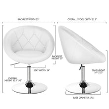 Load image into Gallery viewer, Gymax 1PC Adjustable Modern Swivel Round Tufted Back Accent Chair PU Leather White New

