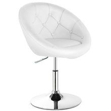 Load image into Gallery viewer, Gymax Set of 2 Swivel Bar Stools Height Adjustable Round Tufted Back Bar Chairs White
