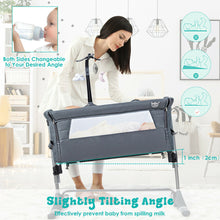 Load image into Gallery viewer, Gymax Portable Baby Bed Side Crib Height Adjustable W/ Music Box &amp; Toys Dark Grey
