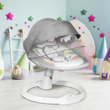 Load image into Gallery viewer, Gymax Baby Swing Electric Rocking Chair w/Music Timer Mosquito Net Gray/Blue
