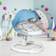 Load image into Gallery viewer, Gymax Baby Swing Electric Rocking Chair w/Music Timer Mosquito Net Gray/Blue
