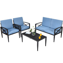 Load image into Gallery viewer, Gymax 4PCS Patio Sofa Conversation Set Outdoor Furniture Set Yard w/ Cushion
