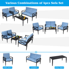 Load image into Gallery viewer, Gymax 4PCS Patio Sofa Conversation Set Outdoor Furniture Set Yard w/ Cushion
