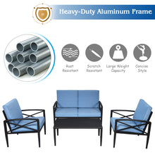 Load image into Gallery viewer, Gymax 4PCS Patio Sofa Conversation Set Outdoor Furniture Set Yard w/ Cushion
