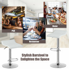 Load image into Gallery viewer, Gymax Set of 4 Swivel Bar Stool PU Leather Adjustable Kitchen Counter Bar Chair White
