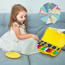 Load image into Gallery viewer, Gymax 25 Notes Kids Glockenspiel Chromatic Metal Xylophone w/Yellow Case and 2 Mallets
